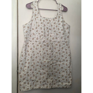 Women's No Boundaries Floral denim Mini Dress, White XXXL